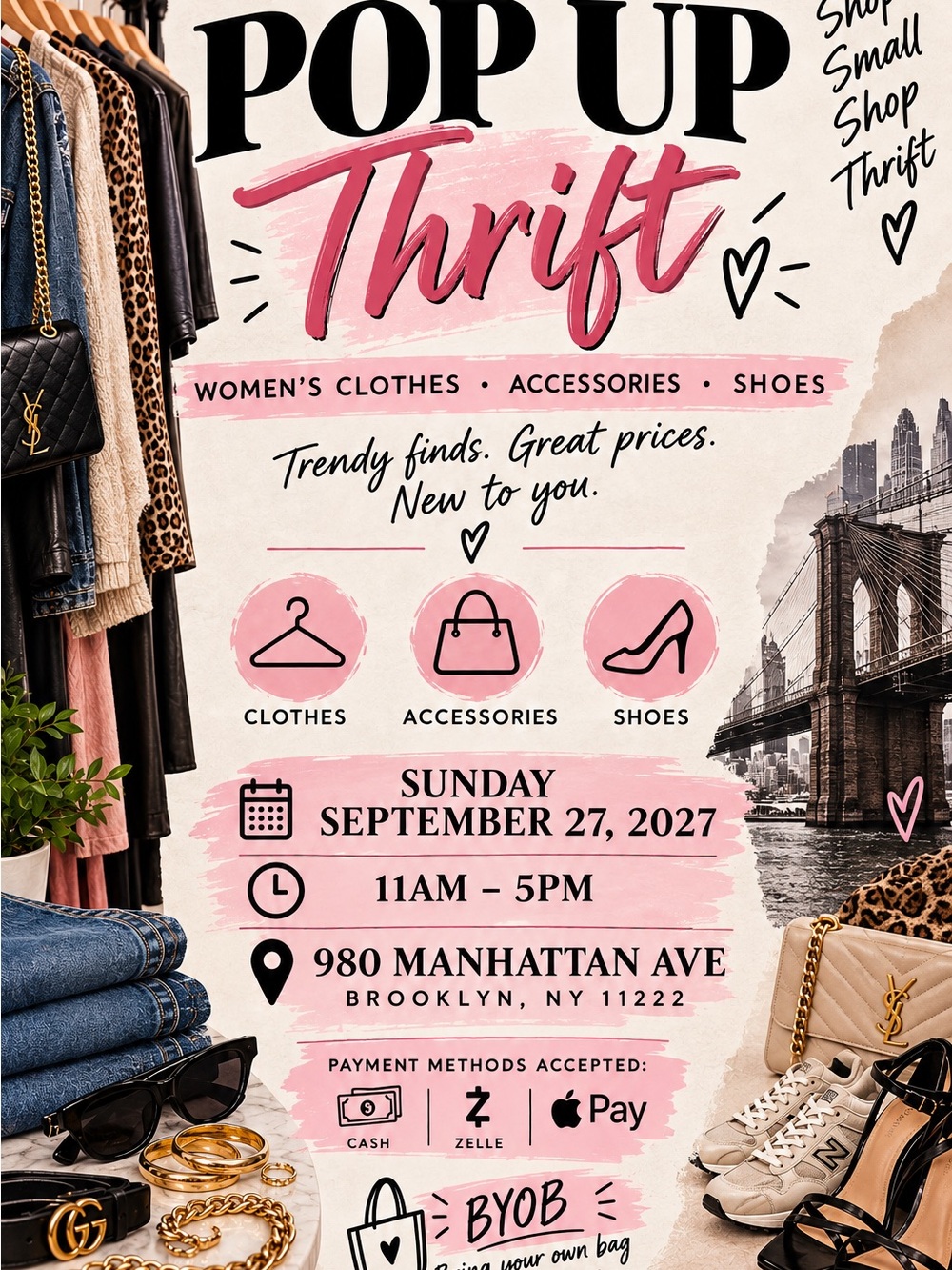 Thrift Pop-Up Event Poster - Pink Promotional Print